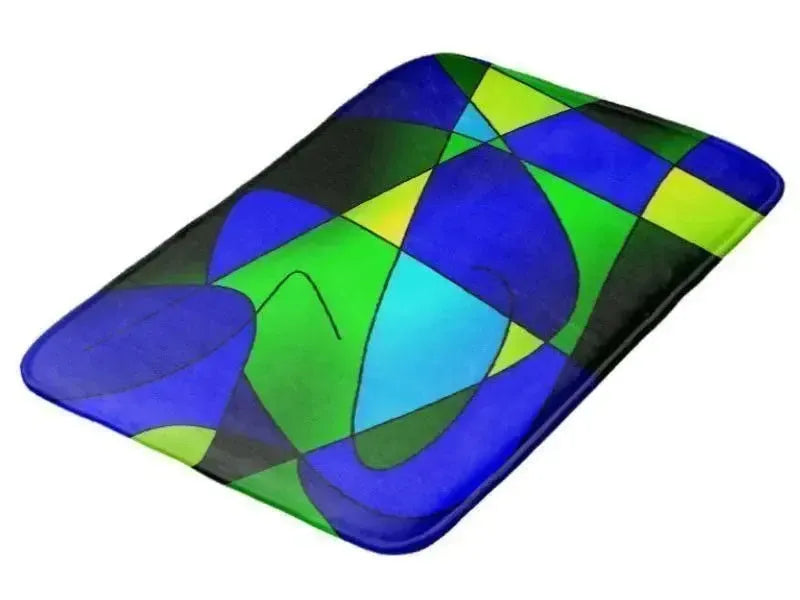 Bath Mats-ABSTRACT CURVES #2 Bath Mats-Blues & Greens-from COLORADDICTED.COM-