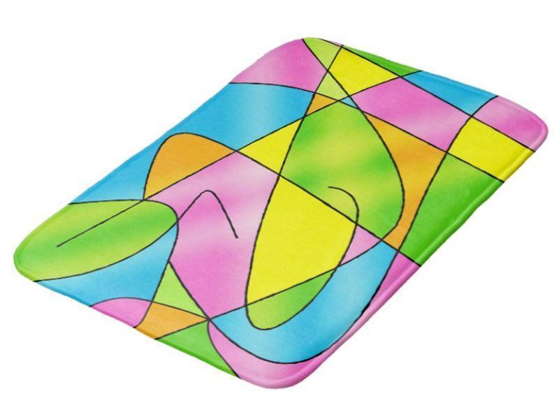 Bath Mats-ABSTRACT CURVES #2 Bath Mats-Multicolor Light-from COLORADDICTED.COM-