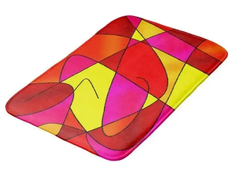 Bath Mats-ABSTRACT CURVES #2 Bath Mats-Reds, Oranges, Yellows & Fuchsias-from COLORADDICTED.COM-