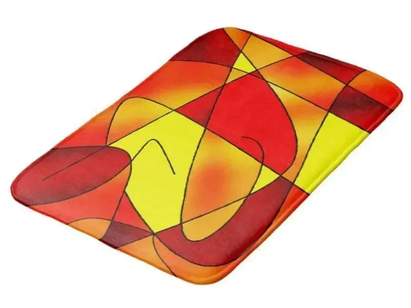 Bath Mats-ABSTRACT CURVES #2 Bath Mats-Reds, Oranges & Yellows-from COLORADDICTED.COM-