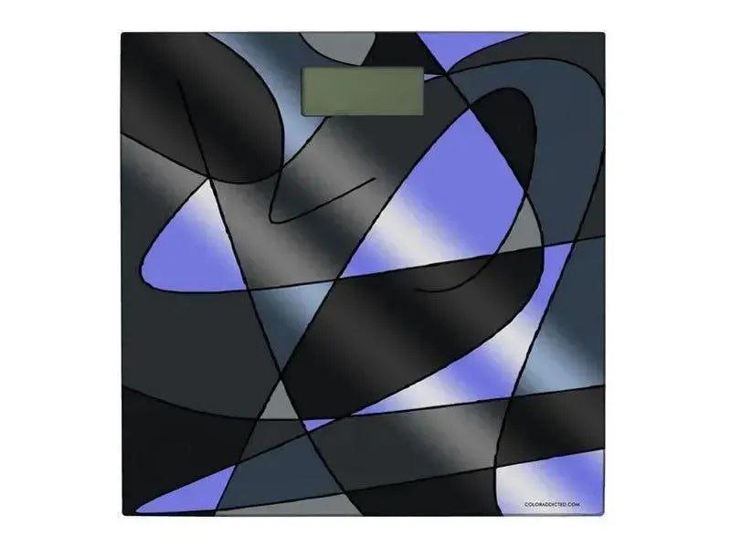 Bathroom Scales-ABSTRACT CURVES #2 Bathroom Scales-Grays & Light Blues-from COLORADDICTED.COM-