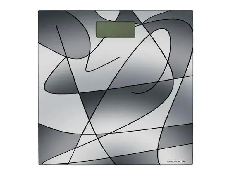 Bathroom Scales-ABSTRACT CURVES #2 Bathroom Scales-Grays-from COLORADDICTED.COM-