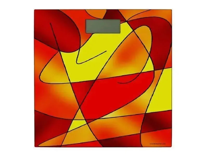 Bathroom Scales-ABSTRACT CURVES #2 Bathroom Scales-Reds, Oranges & Yellows-from COLORADDICTED.COM-