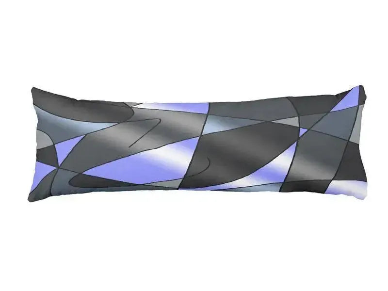 Body Pillows - Dakimakuras-ABSTRACT CURVES #2 Body Pillows - Dakimakuras-Grays & Light Blues-from COLORADDICTED.COM-