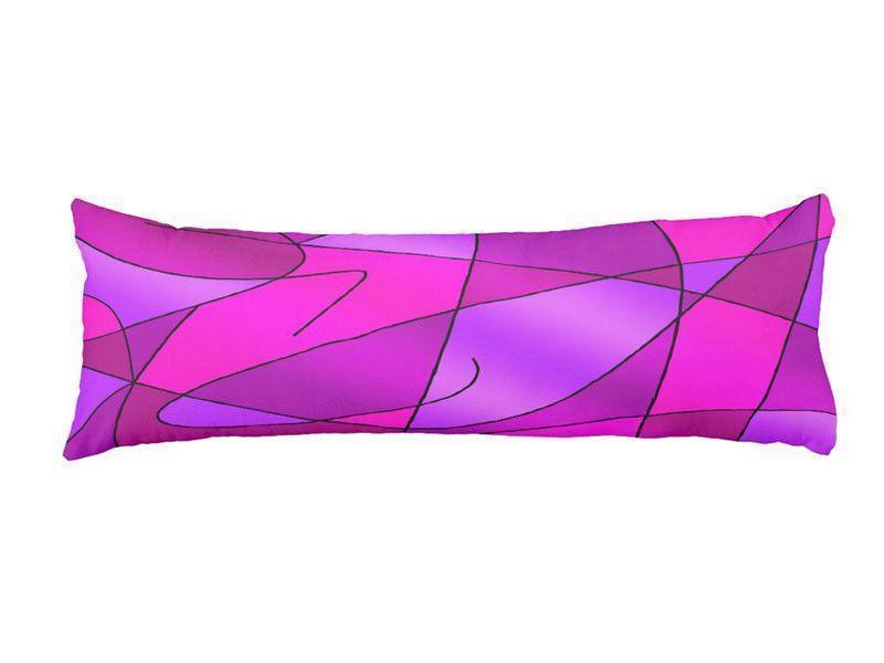 Body Pillows - Dakimakuras-ABSTRACT CURVES #2 Body Pillows - Dakimakuras-Purples &amp; Violets &amp; Fuchsias &amp; Magentas-from COLORADDICTED.COM-