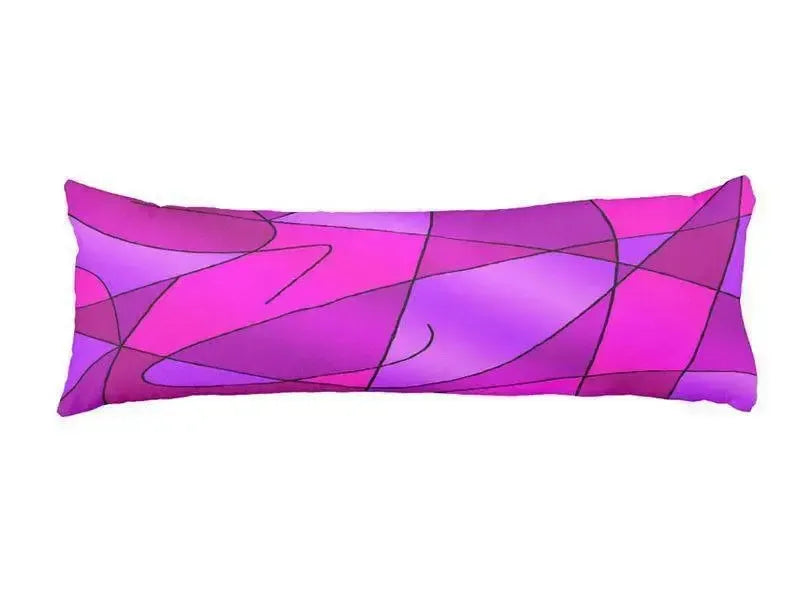 Body Pillows - Dakimakuras-ABSTRACT CURVES #2 Body Pillows - Dakimakuras-Purples & Violets & Fuchsias & Magentas-from COLORADDICTED.COM-