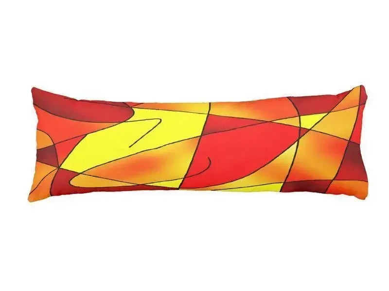 Body Pillows - Dakimakuras-ABSTRACT CURVES #2 Body Pillows - Dakimakuras-Reds & Oranges & Yellows-from COLORADDICTED.COM-