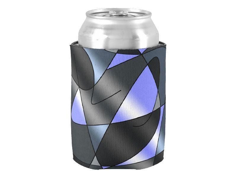 Can Cooler Sleeves – Can Koozies-ABSTRACT CURVES #2 Bottle &amp; Can Cooler Sleeves – Bottle &amp; Can Koozies-Grays &amp; Light Blues-from COLORADDICTED.COM-