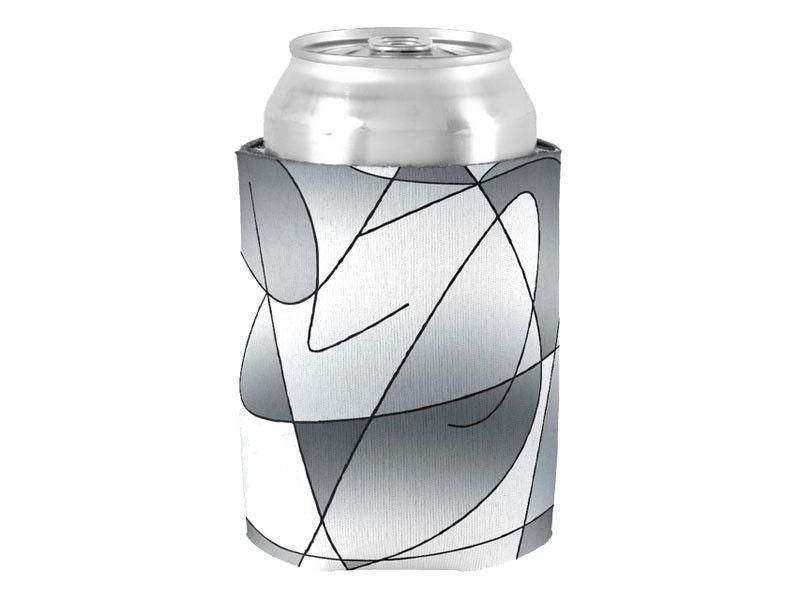 Can Cooler Sleeves – Can Koozies-ABSTRACT CURVES #2 Bottle &amp; Can Cooler Sleeves – Bottle &amp; Can Koozies-Grays-from COLORADDICTED.COM-