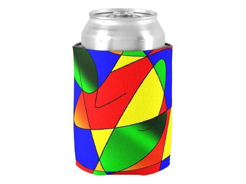 Can Cooler Sleeves – Can Koozies-ABSTRACT CURVES #2 Bottle &amp; Can Cooler Sleeves – Bottle &amp; Can Koozies-Multicolor Bright-from COLORADDICTED.COM-