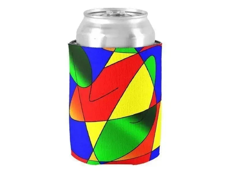 Can Cooler Sleeves – Can Koozies-ABSTRACT CURVES #2 Bottle & Can Cooler Sleeves – Bottle & Can Koozies-Multicolor Bright-from COLORADDICTED.COM-