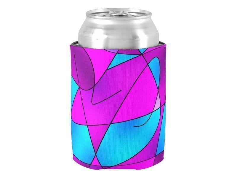 Can Cooler Sleeves – Can Koozies-ABSTRACT CURVES #2 Bottle &amp; Can Cooler Sleeves – Bottle &amp; Can Koozies-Purples &amp; Violets &amp; Fuchsias &amp; Turquoises-from COLORADDICTED.COM-
