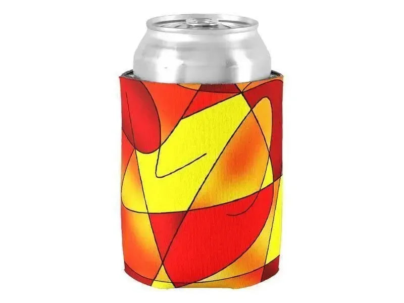 Can Cooler Sleeves – Can Koozies-ABSTRACT CURVES #2 Bottle & Can Cooler Sleeves – Bottle & Can Koozies-Reds & Oranges & Yellows-from COLORADDICTED.COM-