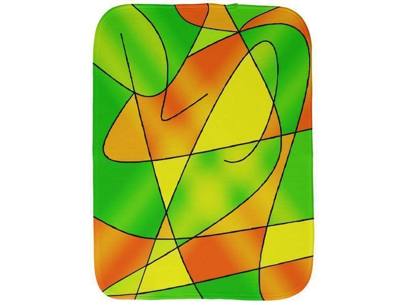 Burp Cloths-ABSTRACT CURVES #2 Burp Cloths-Greens, Oranges &amp; Yellows-from COLORADDICTED.COM-