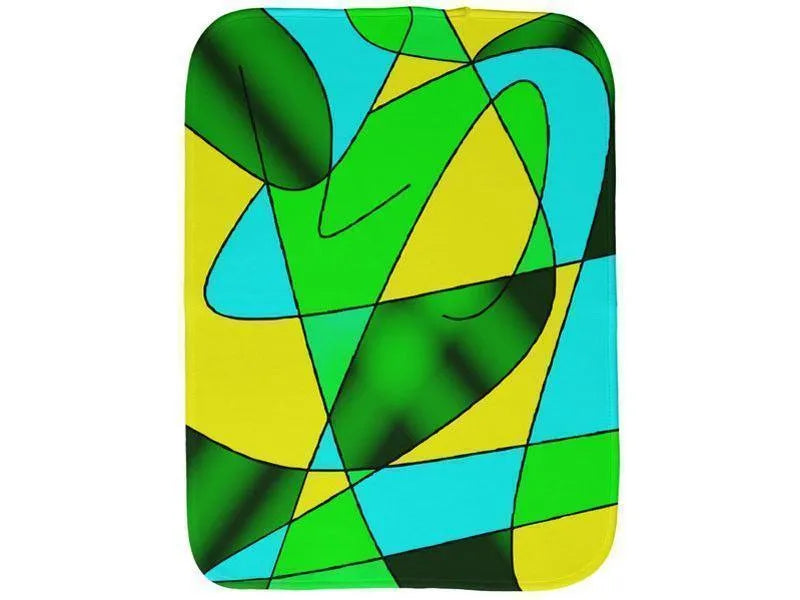Burp Cloths-ABSTRACT CURVES #2 Burp Cloths-Greens, Yellows &amp; Light Blues-from COLORADDICTED.COM-