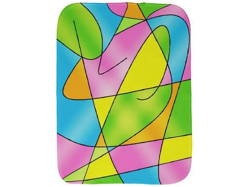 Burp Cloths-ABSTRACT CURVES #2 Burp Cloths-Multicolor Light-from COLORADDICTED.COM-