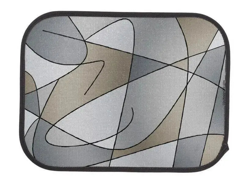 Car Mats-ABSTRACT CURVES #2 Car Mats Sets-Grays & Beiges-from COLORADDICTED.COM-