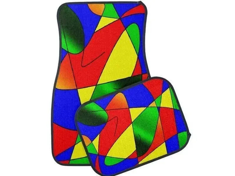 Car Mats-ABSTRACT CURVES #2 Car Mats Sets-Multicolor Bright-from COLORADDICTED.COM-