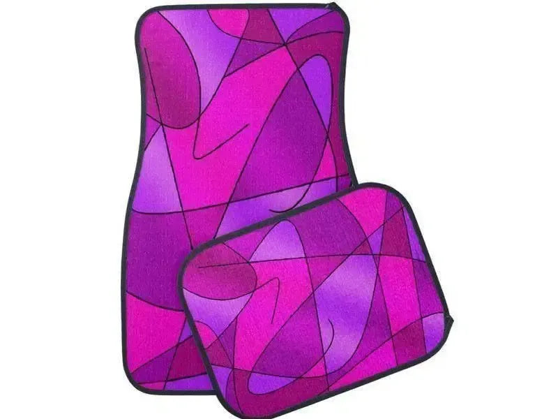 Car Mats-ABSTRACT CURVES #2 Car Mats Sets-Purples & Violets & Fuchsias & Magentas-from COLORADDICTED.COM-
