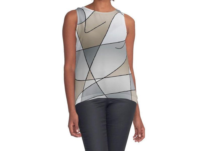 Contrast Tanks-ABSTRACT CURVES #2 Contrast Tanks-Grays &amp; Beiges-from COLORADDICTED.COM-