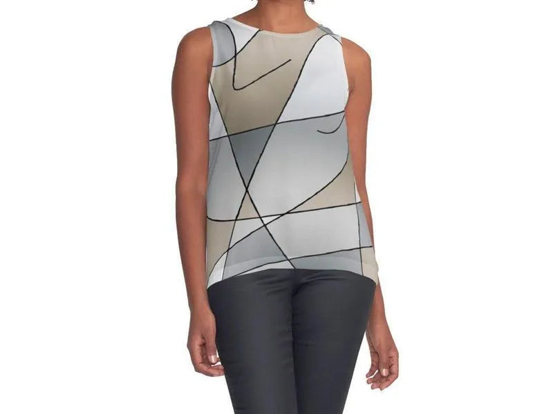 Contrast Tanks-ABSTRACT CURVES #2 Contrast Tanks-Grays & Beiges-from COLORADDICTED.COM-