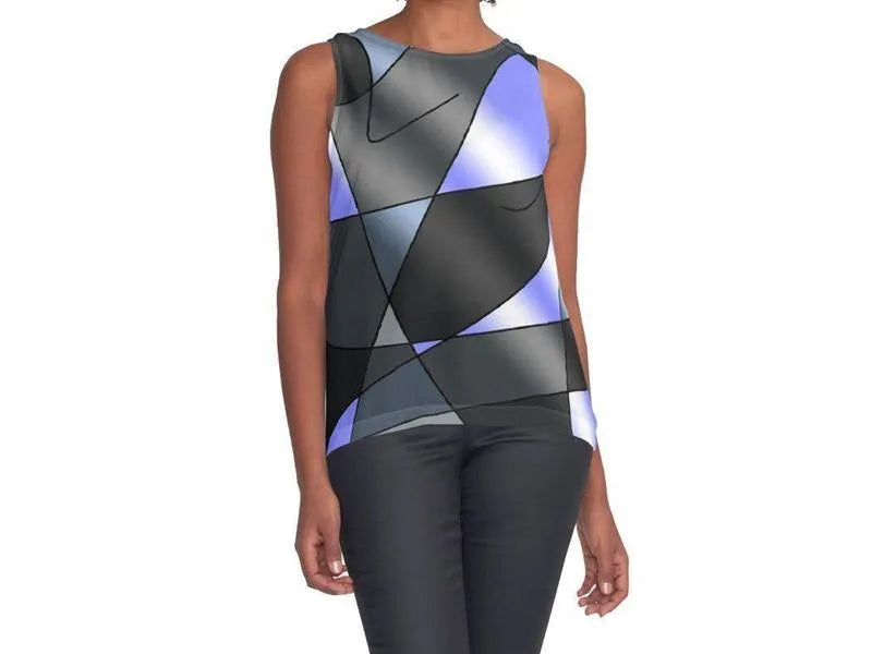 Contrast Tanks-ABSTRACT CURVES #2 Contrast Tanks-Grays & Light Blues-from COLORADDICTED.COM-