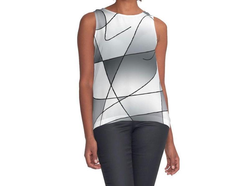 Contrast Tanks-ABSTRACT CURVES #2 Contrast Tanks-Grays-from COLORADDICTED.COM-