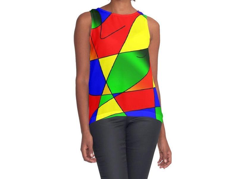 Contrast Tanks-ABSTRACT CURVES #2 Contrast Tanks-Multicolor Bright-from COLORADDICTED.COM-