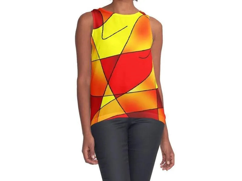 Contrast Tanks-ABSTRACT CURVES #2 Contrast Tanks-Reds & Oranges & Yellows-from COLORADDICTED.COM-