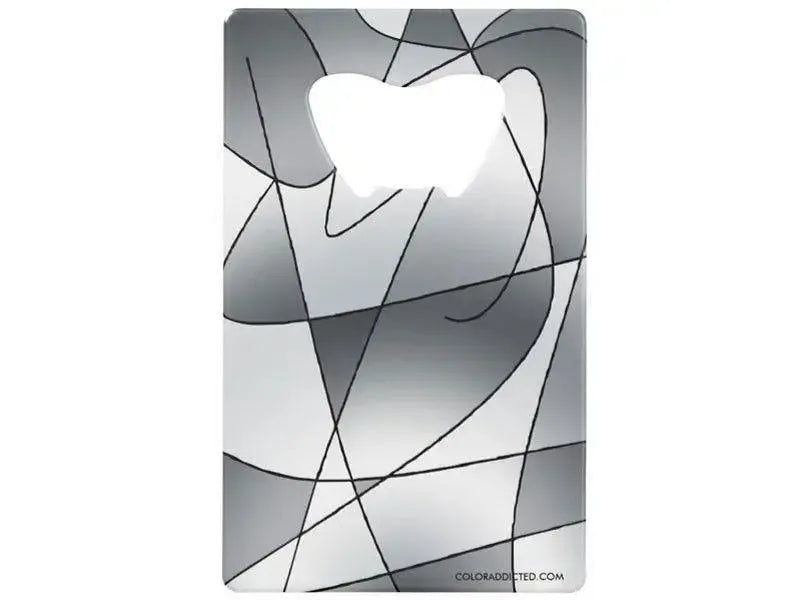 Credit Card Bottle Openers-ABSTRACT CURVES #2 Credit Card Bottle Openers-Grays-from COLORADDICTED.COM-