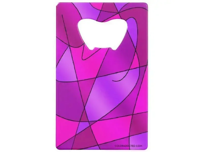 Credit Card Bottle Openers-ABSTRACT CURVES #2 Credit Card Bottle Openers-Purples, Violets, Fuchsias & Magentas-from COLORADDICTED.COM-