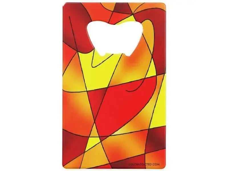 Credit Card Bottle Openers-ABSTRACT CURVES #2 Credit Card Bottle Openers-Reds, Oranges & Yellows-from COLORADDICTED.COM-