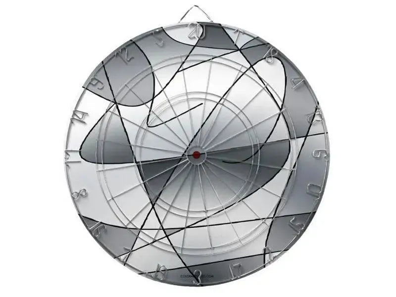 Dartboards-ABSTRACT CURVES #2 Dartboards (includes 6 Darts)-Grays-from COLORADDICTED.COM-