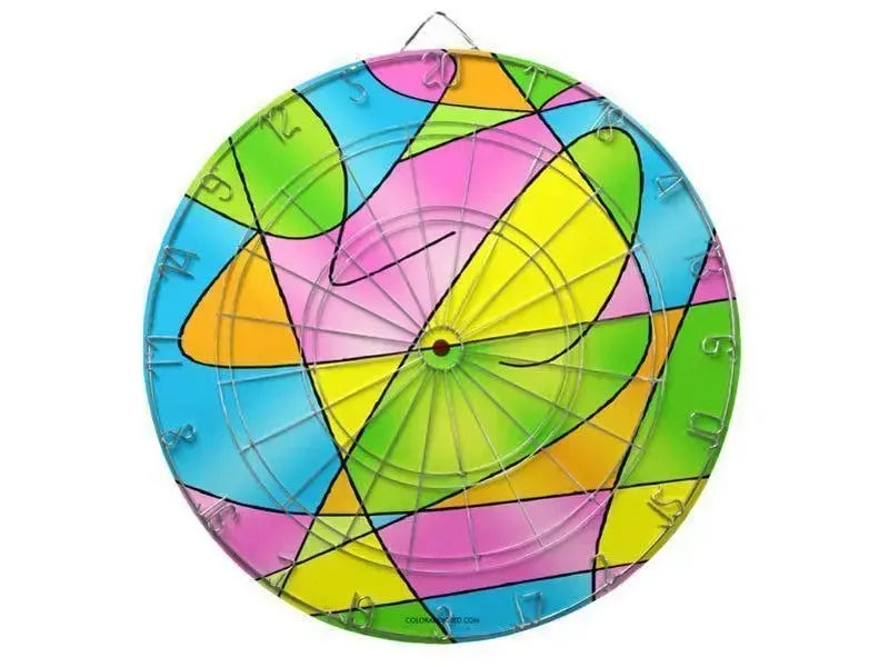 Dartboards-ABSTRACT CURVES #2 Dartboards (includes 6 Darts)-Multicolor Light-from COLORADDICTED.COM-