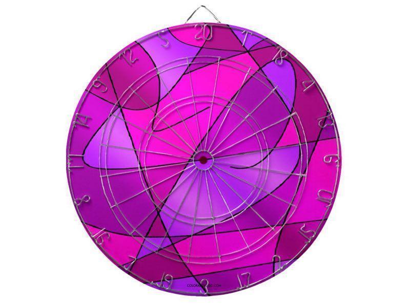 Dartboards-ABSTRACT CURVES #2 Dartboards (includes 6 Darts)-Purples &amp; Violets &amp; Fuchsias &amp; Magentas-from COLORADDICTED.COM-