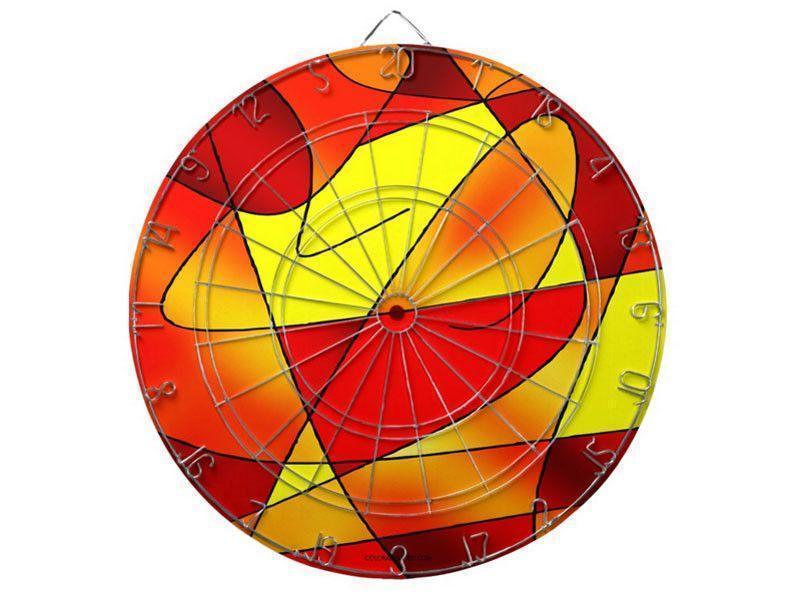Dartboards-ABSTRACT CURVES #2 Dartboards (includes 6 Darts)-Reds &amp; Oranges &amp; Yellows-from COLORADDICTED.COM-