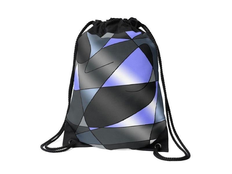 Drawstring Bags-ABSTRACT CURVES #2 Drawstring Bags-Grays &amp; Light Blues-from COLORADDICTED.COM-