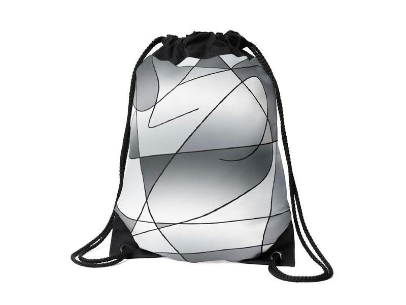 Drawstring Bags-ABSTRACT CURVES #2 Drawstring Bags-Grays-from COLORADDICTED.COM-