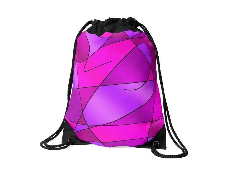 Drawstring Bags-ABSTRACT CURVES #2 Drawstring Bags-Purples &amp; Violets &amp; Fuchsias &amp; Magentas-from COLORADDICTED.COM-