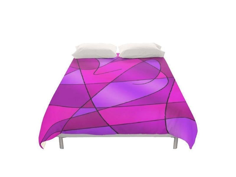 Duvet Covers-ABSTRACT CURVES #2 Duvet Covers-Purples &amp; Violets &amp; Fuchsias &amp; Magentas-from COLORADDICTED.COM-