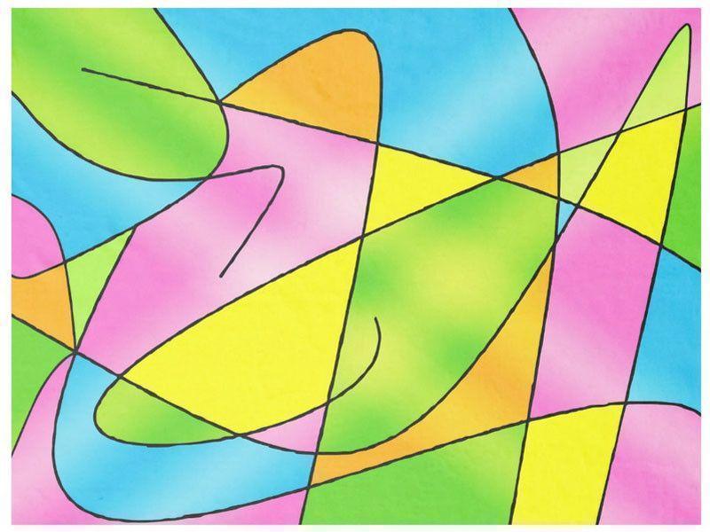 Fleece Blankets-ABSTRACT CURVES #2 Fleece Blankets-Multicolor Light-from COLORADDICTED.COM-