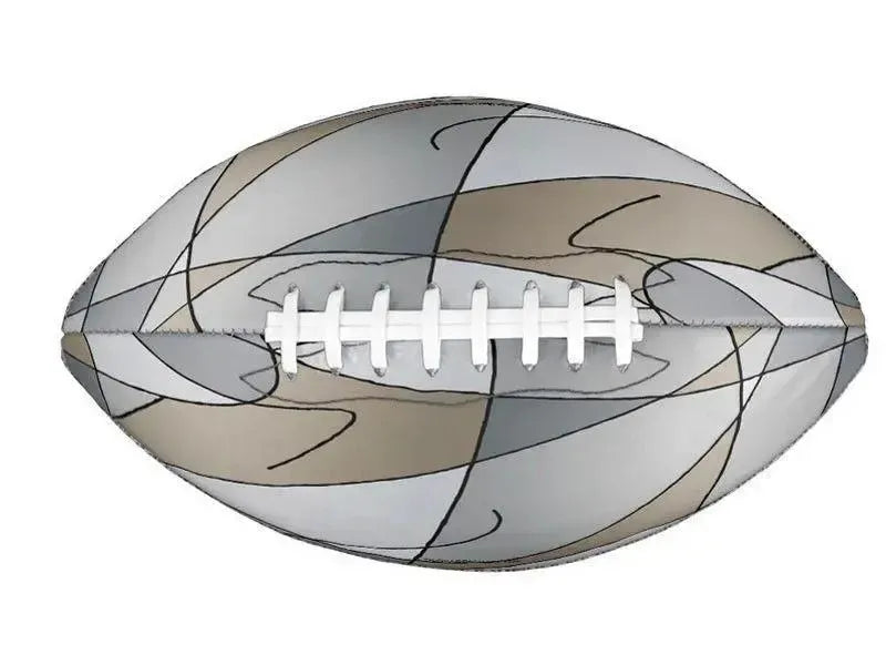 Footballs-ABSTRACT CURVES #2 Footballs & Mini Footballs-Grays & Beiges-from COLORADDICTED.COM-