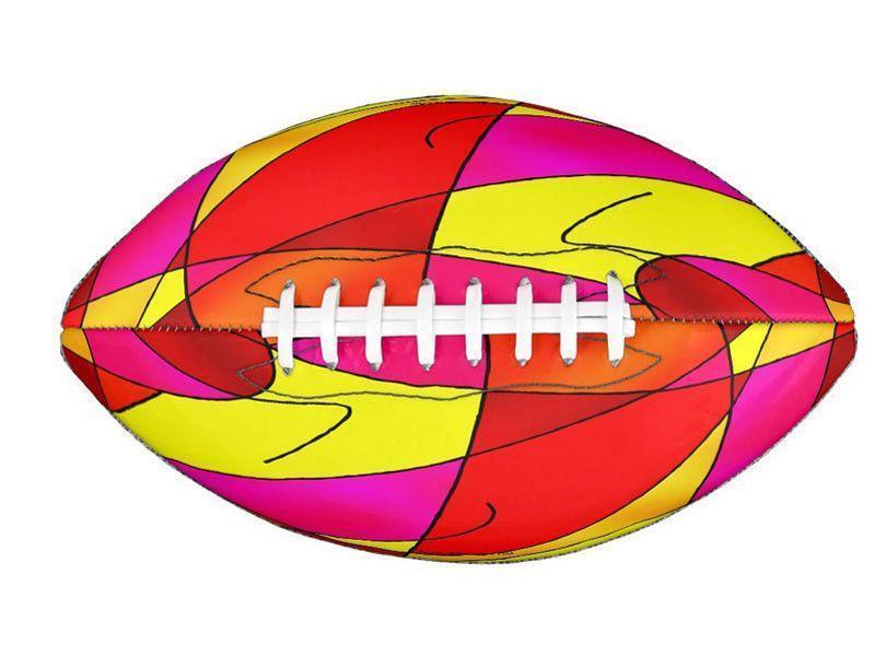 Footballs-ABSTRACT CURVES #2 Footballs & Mini Footballs-Reds & Oranges & Yellows & Fuchsias-from COLORADDICTED.COM-