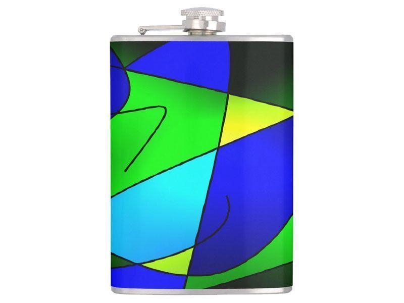 Hip Flasks-ABSTRACT CURVES #2 Hip Flasks-Blues &amp; Greens-from COLORADDICTED.COM-
