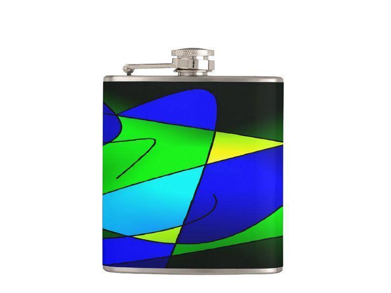 Hip Flasks-ABSTRACT CURVES #2 Hip Flasks-Blues &amp; Greens-from COLORADDICTED.COM-