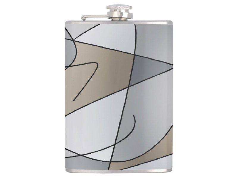 Hip Flasks-ABSTRACT CURVES #2 Hip Flasks-Grays &amp; Beiges-from COLORADDICTED.COM-