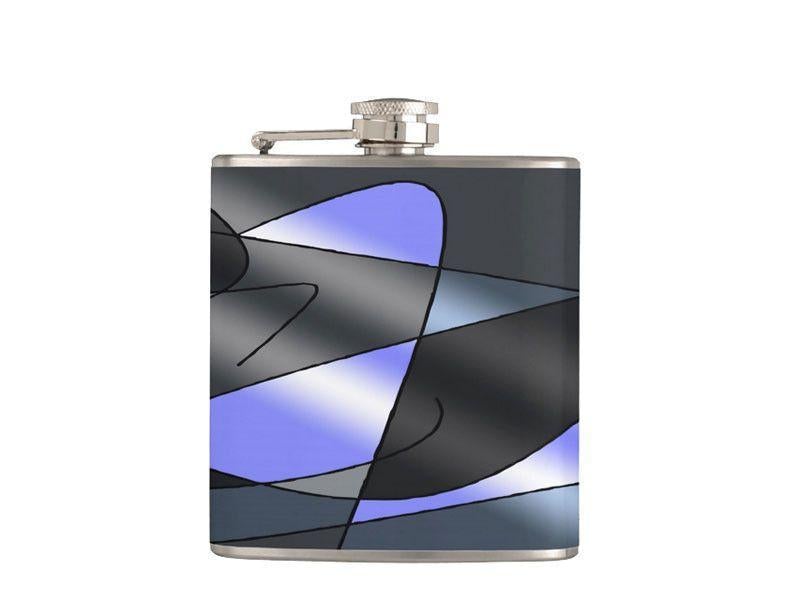 Hip Flasks-ABSTRACT CURVES #2 Hip Flasks-Grays &amp; Light Blues-from COLORADDICTED.COM-