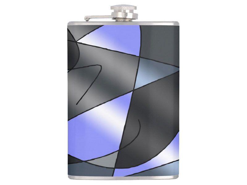 Hip Flasks-ABSTRACT CURVES #2 Hip Flasks-Grays &amp; Light Blues-from COLORADDICTED.COM-