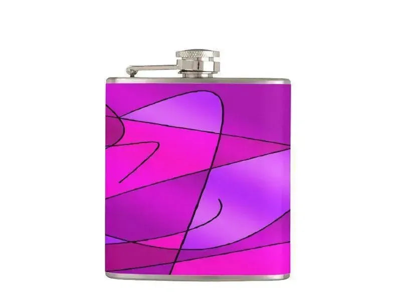 Hip Flasks-ABSTRACT CURVES #2 Hip Flasks-Purples & Violets & Fuchsias & Magentas-from COLORADDICTED.COM-