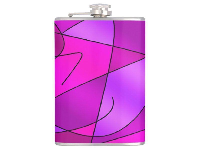 Hip Flasks-ABSTRACT CURVES #2 Hip Flasks-Purples &amp; Violets &amp; Fuchsias &amp; Magentas-from COLORADDICTED.COM-